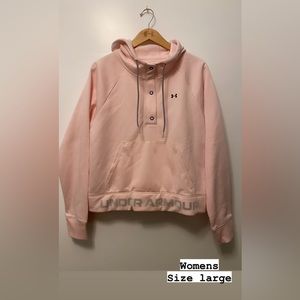 Under Armour Women’s large pink cropped loose hoodie.